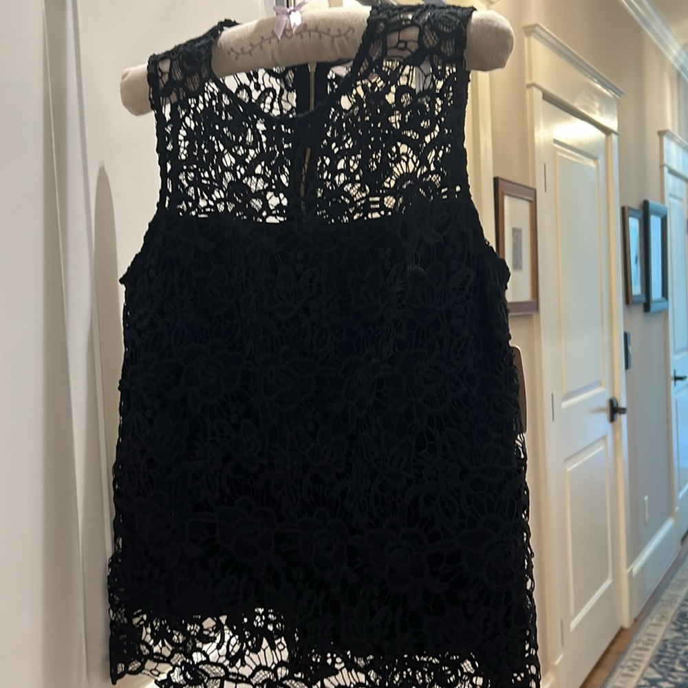 NANETTE Lepore Woman’s Sleeveless Crochet Lace Top Blouse Shirt Black size small